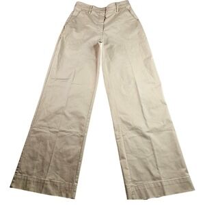 Abercrombie & Fitch Chino Pants Women 27x32 Khaki Straight Fit Button & Zip